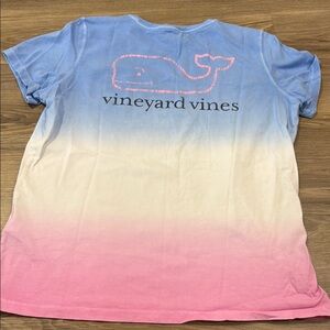 Vineyard Vines Blue and Pink Ombré Short Sleeve Tee